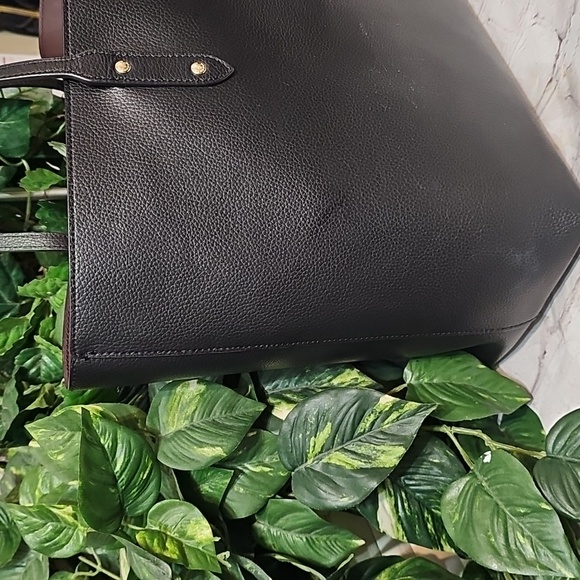 Coach Black Pebbled Leather Town Tote Bag NWOT - Picture 3 of 11